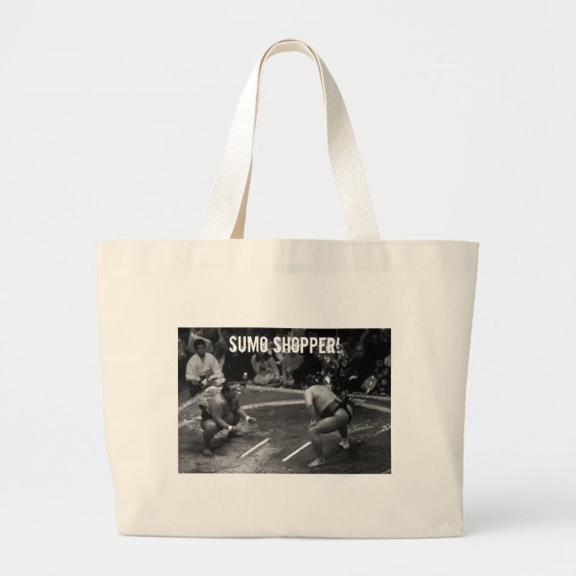 SUMO Wrestling Large Tote Bag (Front)