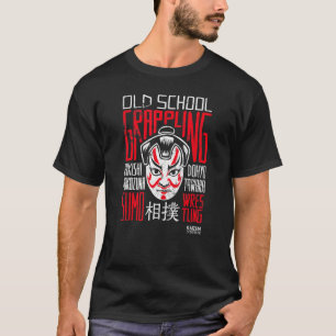 Sumo Wrestling Old School Grappling White And Red T-Shirt