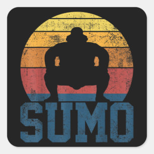 Sumo Wrestling Sumo Wrestler Vintage Square Sticker