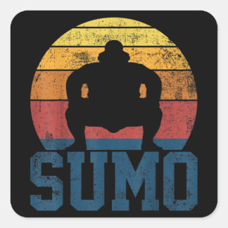 Sumo Wrestling Sumo Wrestler Vintage Square Sticker