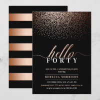 Sumptuous Rose Gold/Copper Any Age Birthday Party