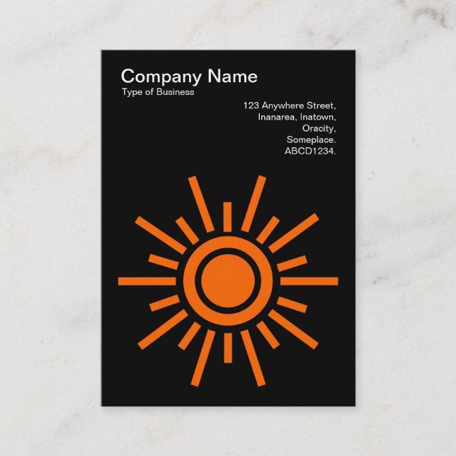 Sun 02 - Orange on Black Business Card (Front)