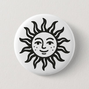 Sun 2 Inch Round Button