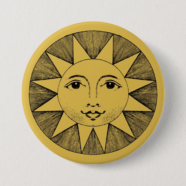 Sun 3 Inch Round Button (Front)