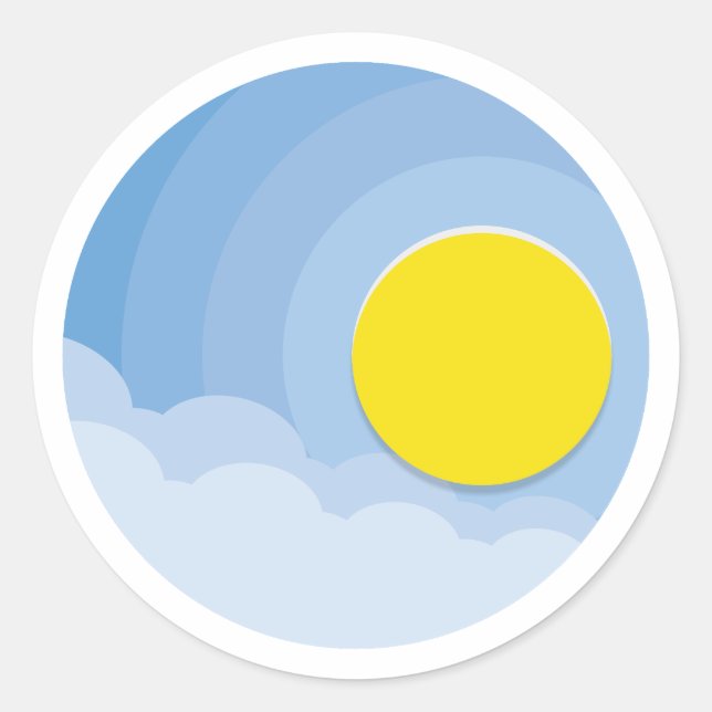 sun above the clouds classic round sticker (Front)