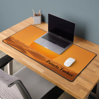 Sun Abstract Amber Modern Minimalist Desk Mat