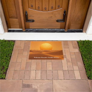 Sun Abstract Amber Modern Minimalist Doormat