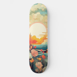 Sun abstract landscape skateboard