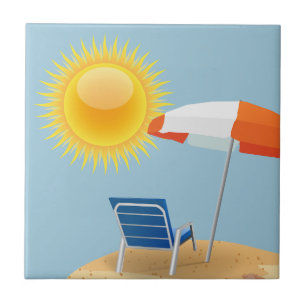 Sun and Beach Umbrella Tile