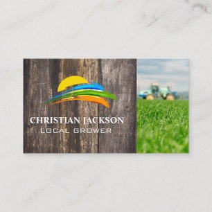 Sun and Coloured Paint Brush Agriculture Farmer Business Card