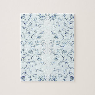 Sun And Flowers Pattern Jigsaw Puzzle