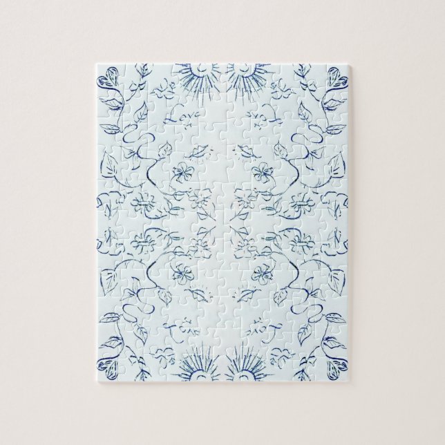 Sun And Flowers Pattern Jigsaw Puzzle (Vertical)
