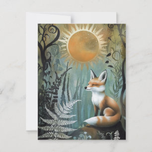 Sun and Fox in an Enchanted Forest Postcard