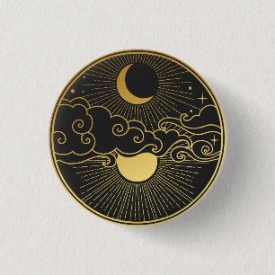 Sun and Moon 1 Inch Round Button