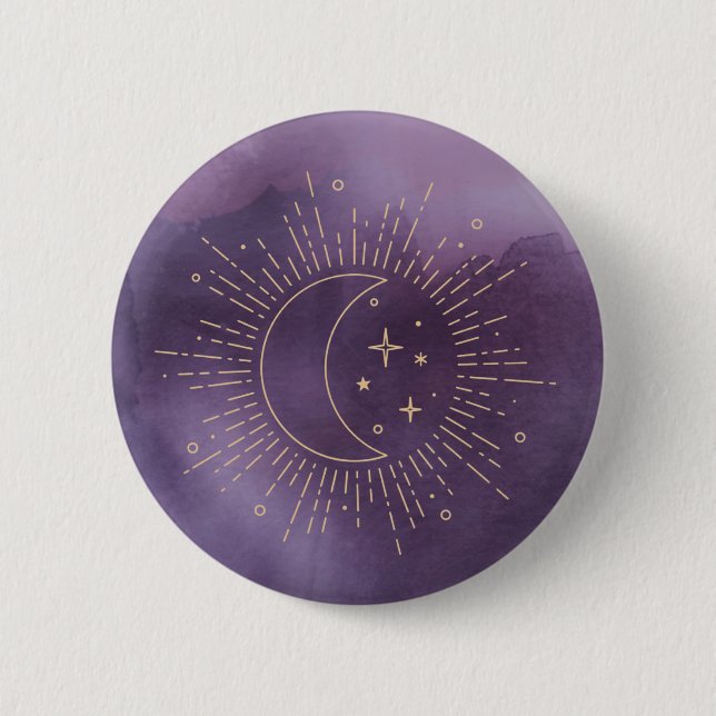Sun and Moon 2 Inch Round Button (Front)