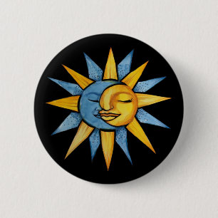 Sun and Moon 2 Inch Round Button