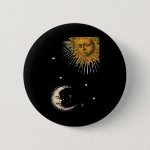 Sun And Moon 90s Whimsigoth Design 2 Inch Round Button