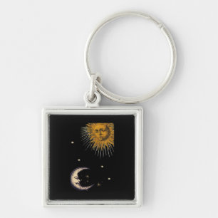 Sun And Moon 90s Whimsigoth Design Keychain