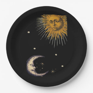Sun And Moon 90s Whimsigoth Design Paper Plate
