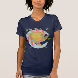 Sun and Moon Abstract Wearable Art T-Shirt