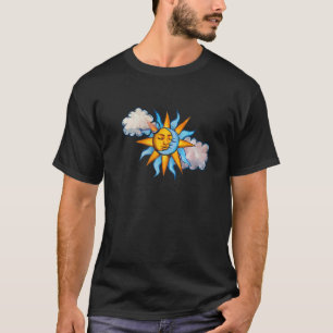 Sun and Moon and Clouds in the sky sunny moonchild T-Shirt