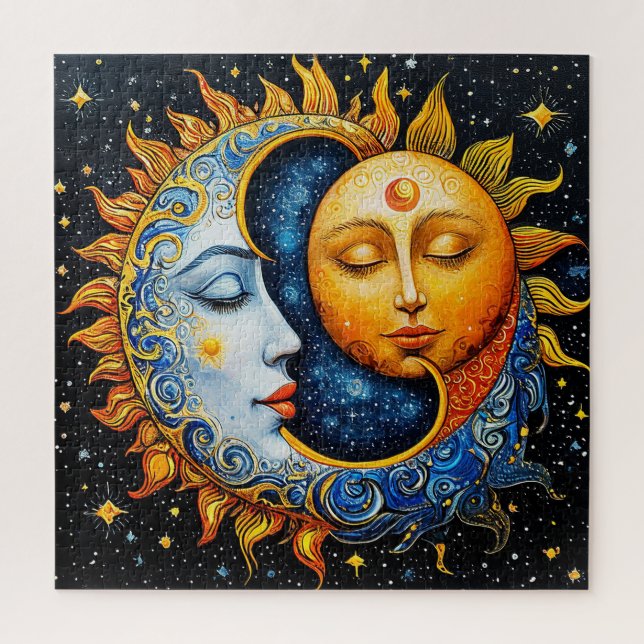 Sun and Moon Artistic Illustration Jigsaw Puzzle (Vertical)