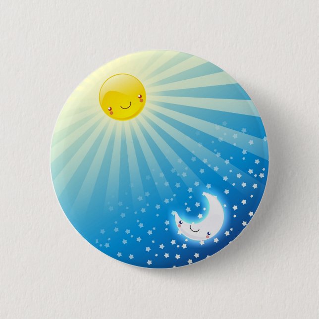 Sun and Moon Buttom 2 Inch Round Button (Front)