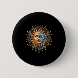 Sun And Moon Celestial Boho Mystical Hipe 90s  2 Inch Round Button