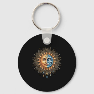 Sun And Moon Celestial Boho Mystical Hipe 90s  Keychain