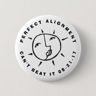 Sun and Moon Eclipse Perfect Alignment 2 Inch Round Button