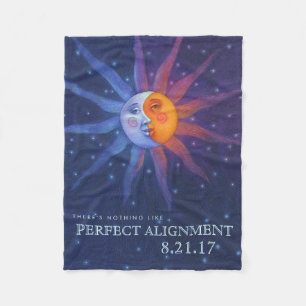 Sun and Moon Eclipse Perfect Alignment Fleece Blanket