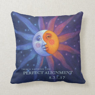 Sun and Moon Eclipse Perfect Alignment Throw Pillow