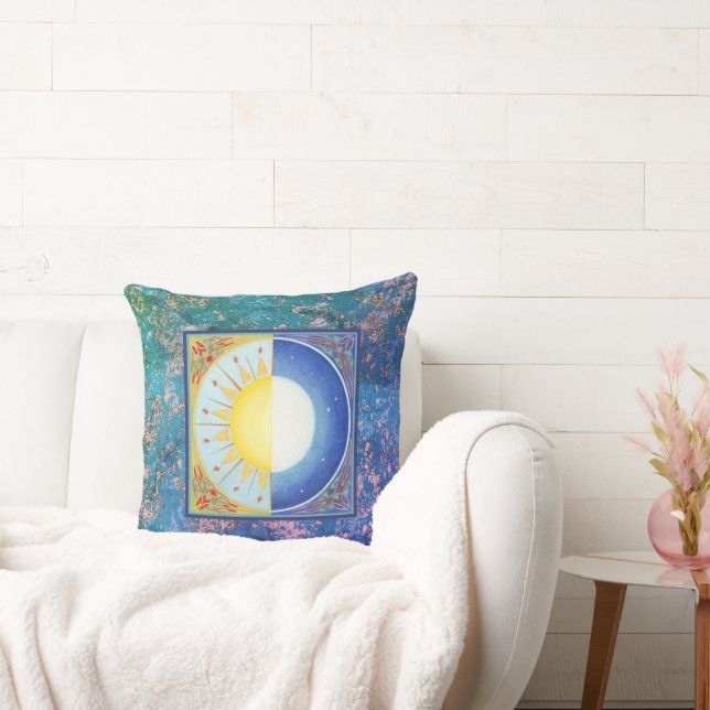 Sun and Moon Equinox Throw Pillow (Couch)