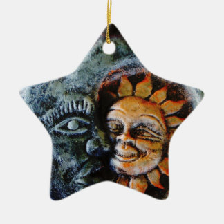 Sun and Moon Faith Star Ceramic Ornament