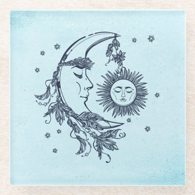Sun and Moon Glass Coaster (Front)