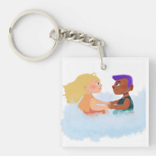 Sun and moon keychain