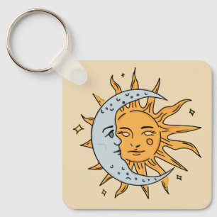 Sun and Moon Keychain