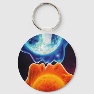 Sun and moon kiss  keychain