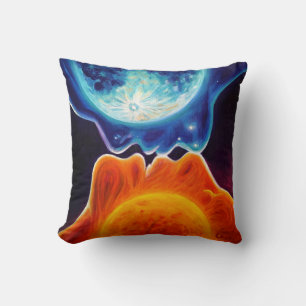 Sun and moon kiss throw pillow