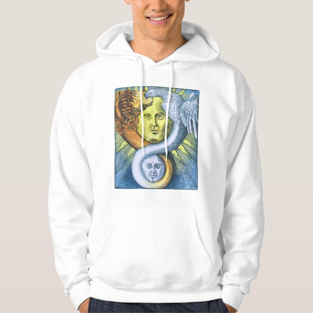 Sun and Moon, Lion and Bird Ouroboros Hoodie (Front)