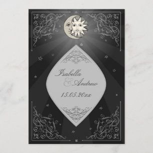 Sun and Moon Love - classic wedding invitation