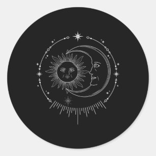 Sun And Moon Meditation Spiritual Yoga Namaste  Classic Round Sticker
