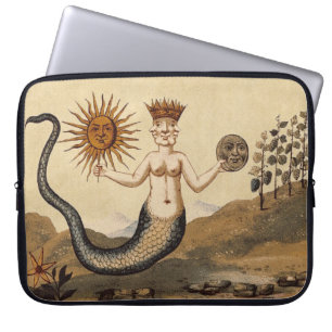 Sun and Moon Merman Laptop Sleeve