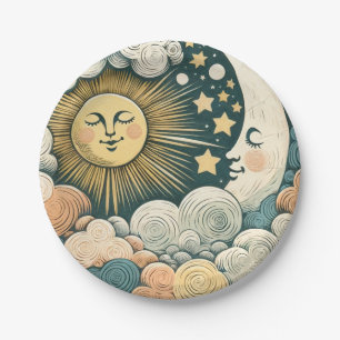 Sun and Moon MoonChild Sunshine Paper Plate