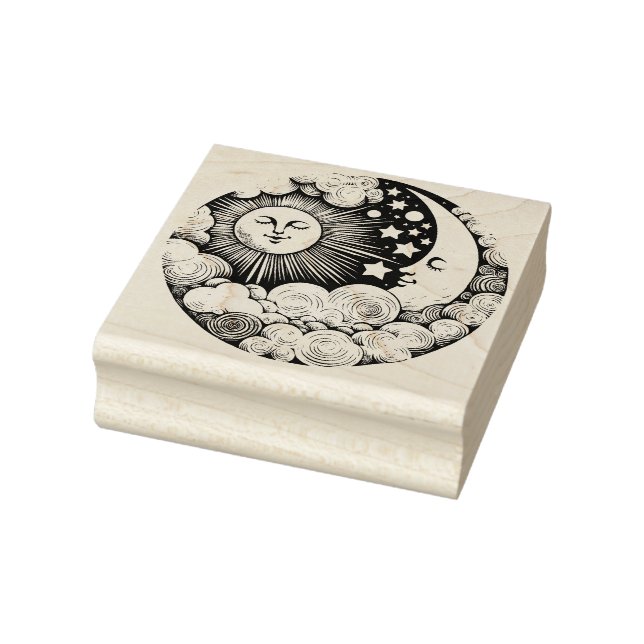 Sun and Moon MoonChild Sunshine                    Rubber Stamp (Stamp)