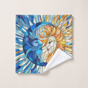 Sun and Moon Mosaic Art Bath Towel Set