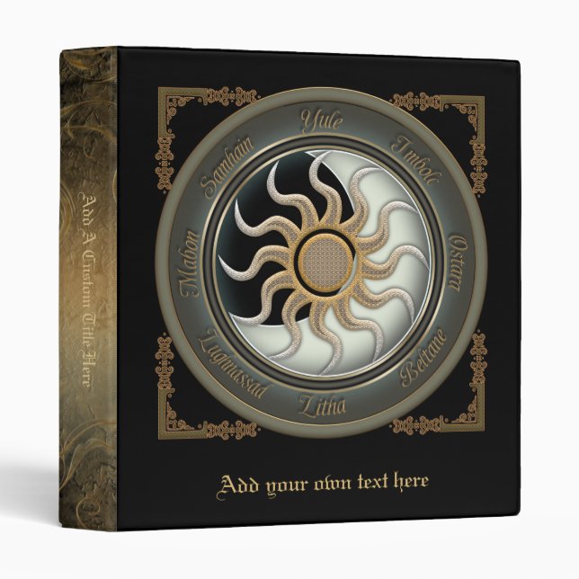 Sun and Moon Pagan Wheel 1" Binder (Front/Spine)