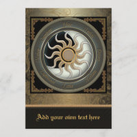Sun and Moon Pagan Wheel Large Invitation
