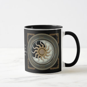 Sun and Moon Pagan Wheel Personalized Mugs