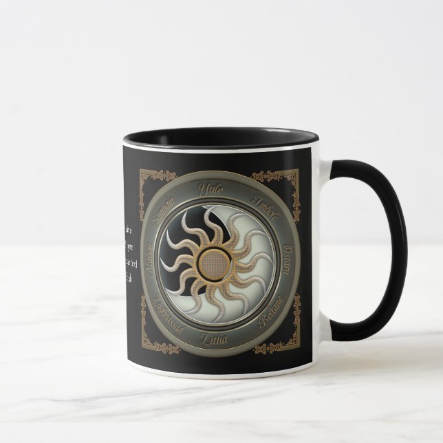 Sun and Moon Pagan Wheel Personalized Mugs (Right)